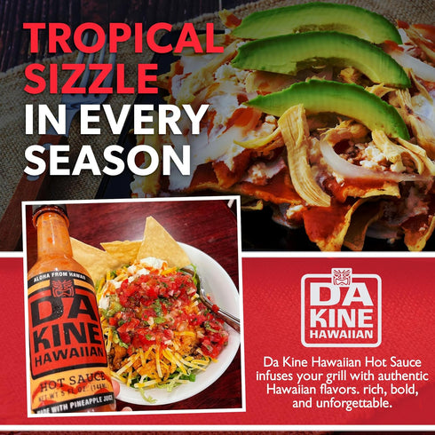 Da Kine Hawaiian 5 oz. 3-Pack) Gourmet Pineapple Hot Sauce - Vegan & Gluten-Free, Crafted in Small Batches, Sweet