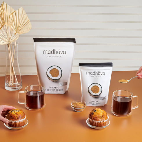 3 Lb. (Pack 1), MADHAVA Organic Coconut Sugar Bag of Natural Sweetener, Sugar Alternative, Unrefined, Sugar for Coffee