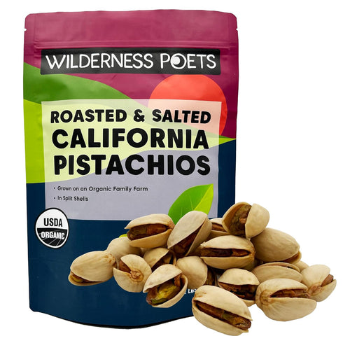 Wilderness Poets, Organic California Pistachios - Roasted with Sea Salt, In Shell