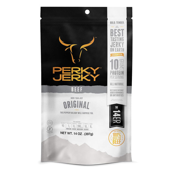 Perky Jerky Original 100% Grass Fed Beef Jerky, 14oz - Antibiotic Free