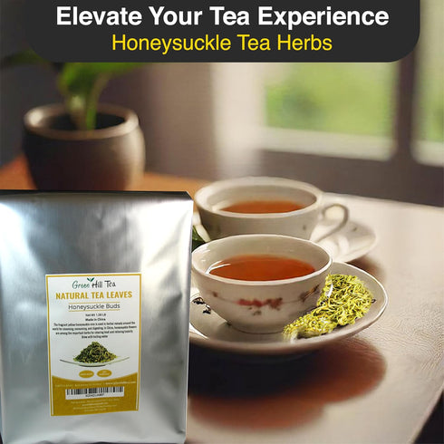 free16 OZ Greenhilltea traditional health herbs, Honey suckle dried herbal tea honeysuckle Caffeine