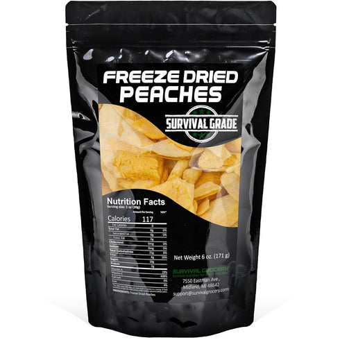 Survival Grocery Freeze Dried Peaches All-Natural, No Added Sugar or Preservatives, Rich