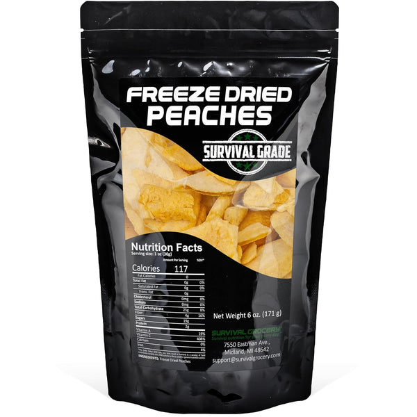 Survival Grocery Freeze Dried Peaches All-Natural, No Added Sugar or Preservatives, Rich