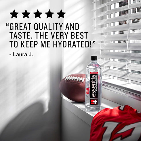 Water:99.9% 9.5 1 (Pack 12) Essentia Water Bottled, Ionized Alkaline Pure, Infused With Electrolytes, pH Or Higher