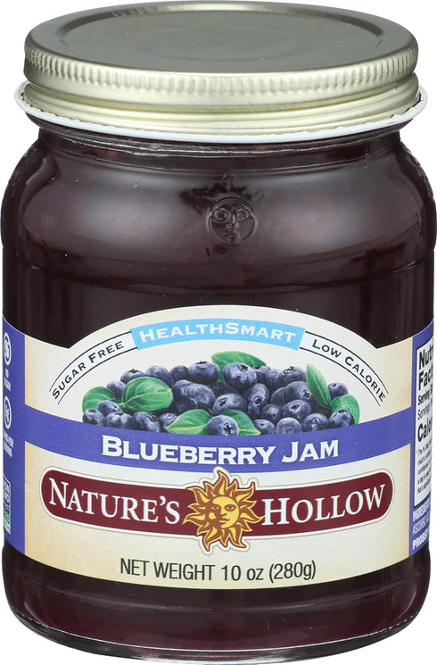 10oz Nature's Hollow Blueberry Jam: Sugar Free Jam and Preserves, Low Cal, Non GMO, Keto Jam, Vegan, Gluten Free