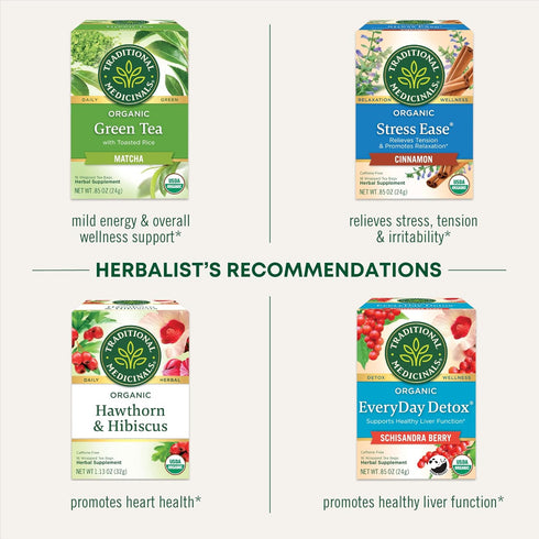 (6 Pack) 96 Traditional Medicinals - Organic Hibiscus Herbal Tea - Supports Heart Health - Tea Bags Total