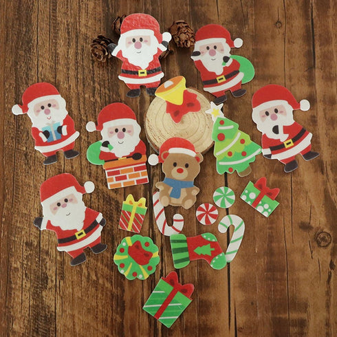 Set of 48 Wafer Edible Cupcake Toppers for Christmas Cake Decoration