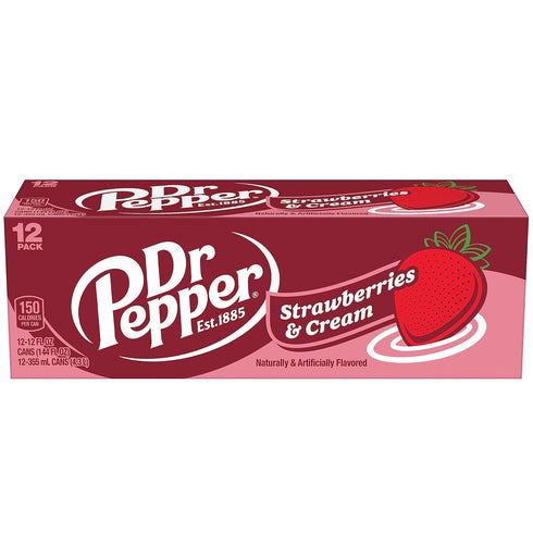 12 oz 36 Pack Dr Pepper Strawberries and Cream Soda | fl cans |