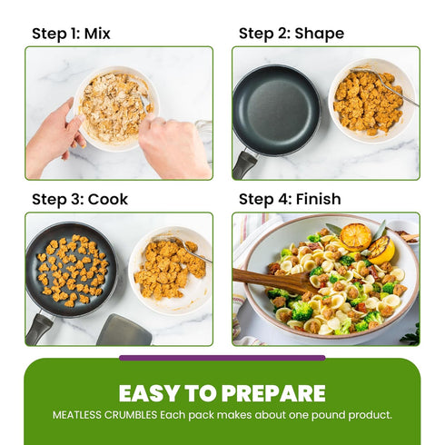 31g (8 oz) Dojo Fresh Fennel & Sage Plant Protein Mix (Wheat-Based, Seitan-Style) Protein-Rich Crumbles for Pan-Fry