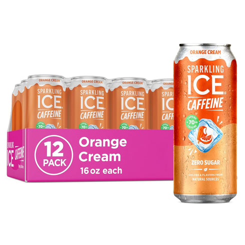 Sparkling Ice Caffeine Soda Shoppe Orange Cream Perfectly Caffeinated Sparkling Water with