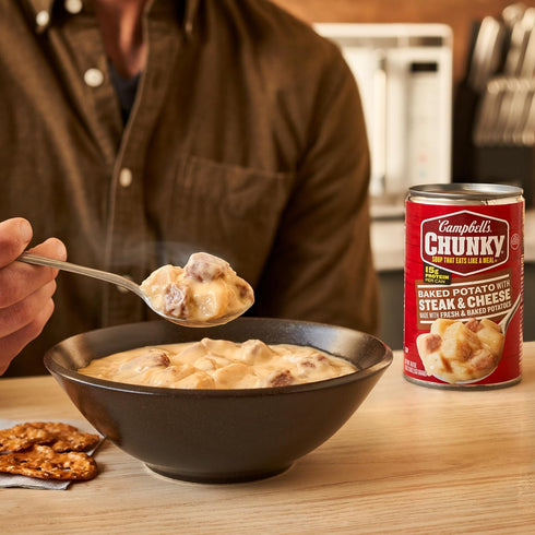 18.8 oz. Campbell's Chunky Baked Potato with Steak and Cheese Soup, Can