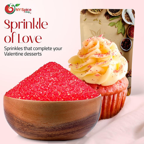 3 NY Spice Shop Red Sprinkles Sanding Sugar - Pound Mix Red Sprinkles for Holiday Dessert Decoration - Baking