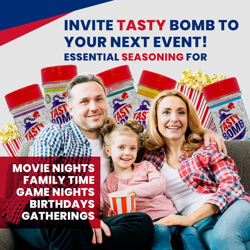 Pack 6 2.8-3 Oz. Flavorful Popcorn Seasoning Variety Seasonings in White Cheddar Cheese, Ranch, Garlic Parmesan & More