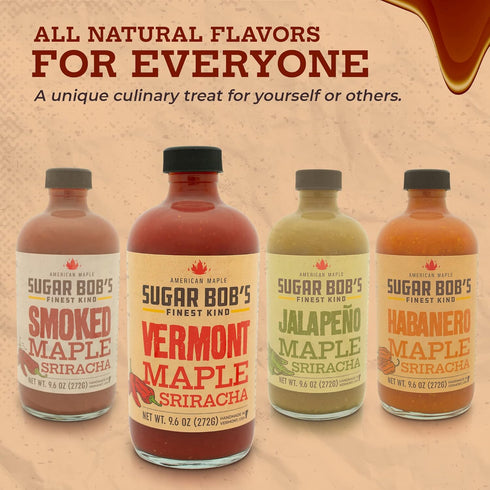 Sugar Bob’s Finest Kind Vermont Maple Sriracha, Original Sweet and Spicy Hot Sauce, 9.6 oz, Pack of 1