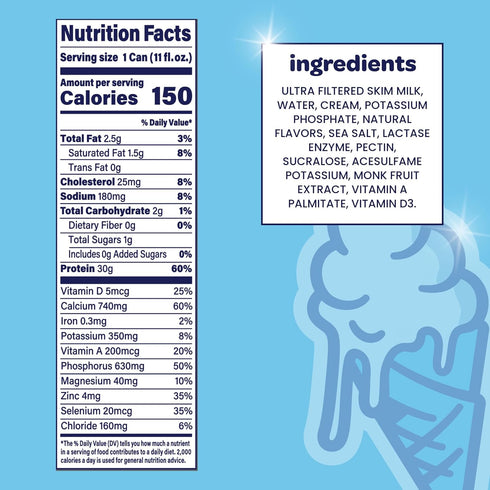 30g 150 10 11 oz, 12 Nurri - Protein Ultra Filtered Milk Shake Vanilla - Lactose Free, Low Sugar, Calories, Vitamins