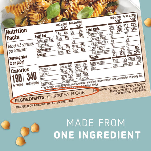 8.8 oz (Pack 10) Barilla Chickpea Rotini Pasta, of - Vegan, Gluten Free, Non GMO & Kosher Made with Plant Based Protein