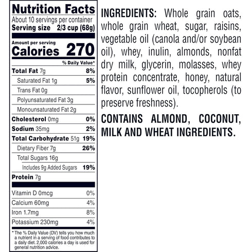 Raisin,24.1 Oz,(Pack 4) Quaker Simply Granola Honey