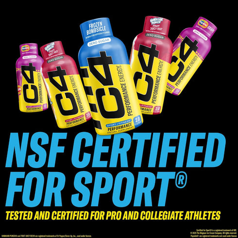 C4 2oz 12pk Frozen Performance Energy Shot - Bomb