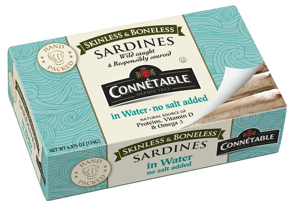 Sardines | Connetable | Sardines in Water | Skinless Boneless | No