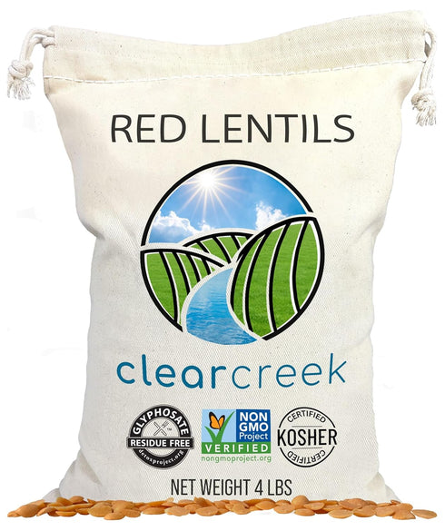 CLEAR CREEK Certified Glyphosate Residue Free Red Lentils | 4 LB |