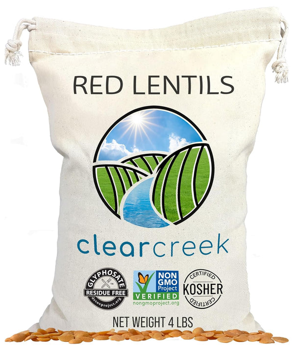 CLEAR CREEK Certified Glyphosate Residue Free Red Lentils | 4 LB |