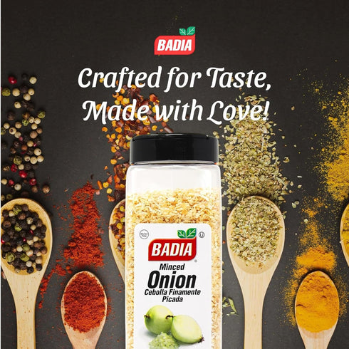 17 oz Badia Minced Onion, Dehydrated Onion Flakes for Cooking & Seasoning Rich Savory Flavor