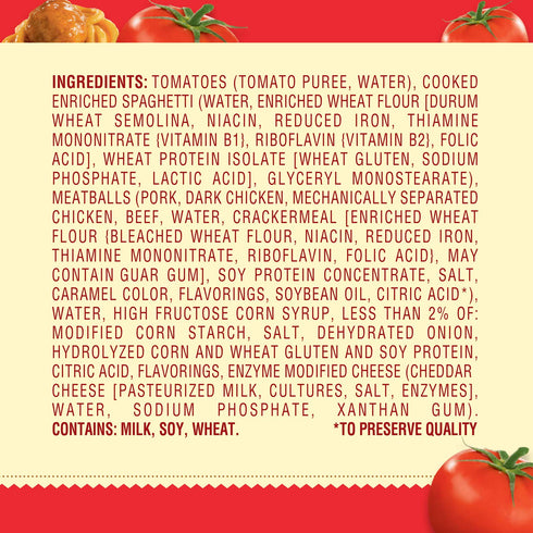 14.5 OZ (24 Chef Boyardee Spaghetti and Meatballs Can Pasta, Canned Food, Can Cans)