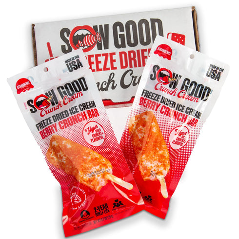 2 Pack. Sow Good Freeze Dried Ice Cream Candy Berry Crunch Ice Cream Bar Perfect for Snacking, Parties & Astronauts