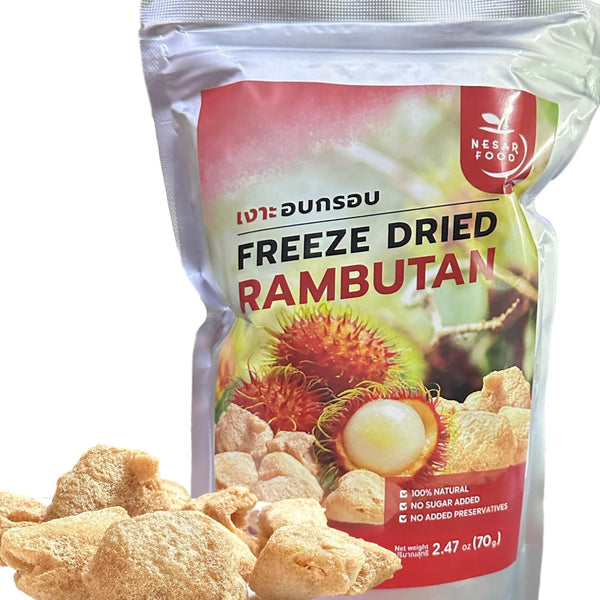 NESAR FOOD Premium Freeze Dried Rambutan 100% Natural, Freeze-dried fruit, Real Fruit Snack, No