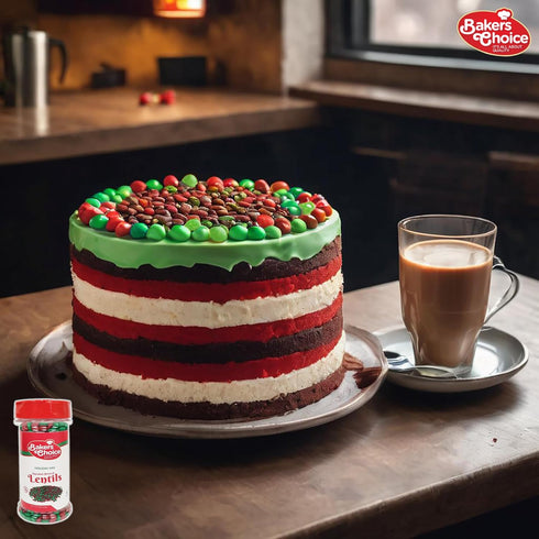 Baker's Choice 5 oz., Christmas Candy - Christmas Chocolate Candy - Red And Green Candy - Holiday Mix Chocolate Lentils
