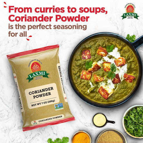 Laxmi Coriander Powder 200gm (7 Oz) | Non-GMO, Natural Ground Coriander | Premium Quality, Free of Adulterations