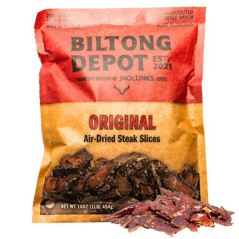 Biltong Depot Lean Original Biltong Slices - 1lb (16oz) | Air-Dried Beef