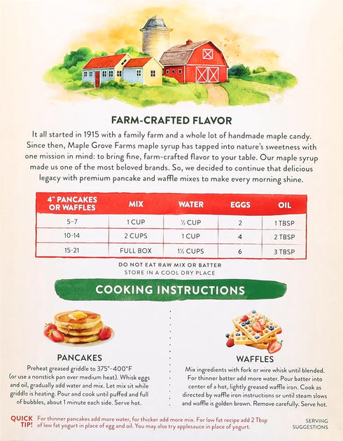16 Maple Grove Farms Sugar-Free Pancake & Waffle Mix, Ounce
