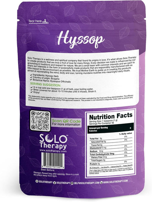 2 oz (56 2, Hyssop Herb, g), Hyssop Tea - Hyssopus Officinalis, Resealable Bag (Hyssop Herb, Ounce)
