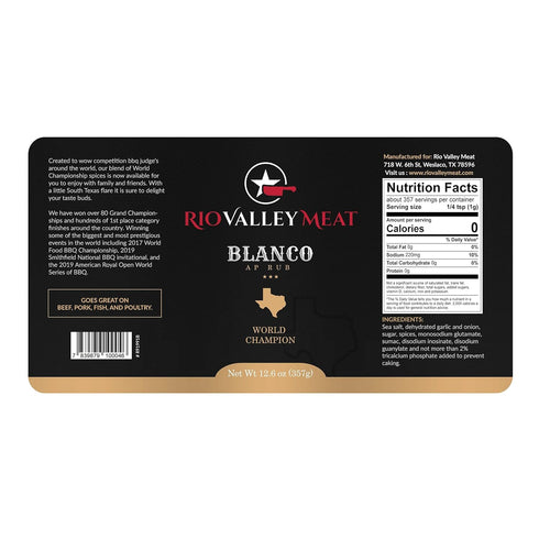 Old World Spices & Seasonings Rio Valley Meat Blanco Award Winning All Purpose Rub 12.6 Oz Bottle OW91000