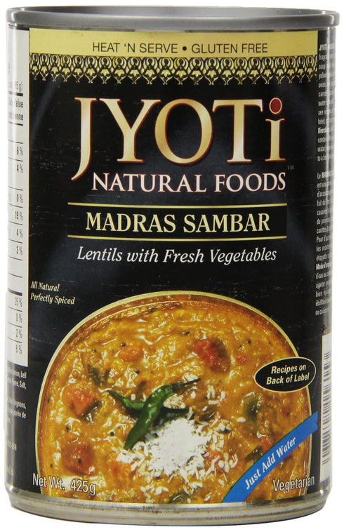 Jyoti Natural Foods Madras Sambar, Yellow Lentils with Vegetables, 15 Ounce
