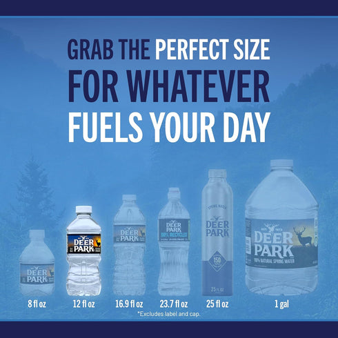 12 Pack 12 Oz Deer Park Spring Water, - Crisp Refreshing Taste - Fl