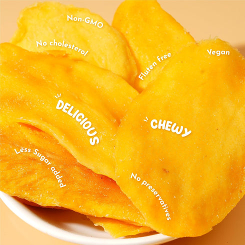 GROWTHY 200Grams, Soft Dried Mango Slices Low Sugar, Soft & Juicy Texture, No Preservatives or Artificial, Healthy Soft