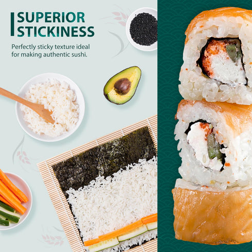 2 (Pack 3), Soeos Japonica Sushi Rice Pound of Short Grain Rice, Gluten-Free, Non-GMO White Japanese-Style Sticky Rice
