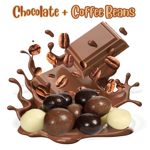 2 Lbs Gourmet Chocolate Covered Espresso Beans Medley by Its Delish, Bulk Bag Mix of Dark, Milk & White Chocolate