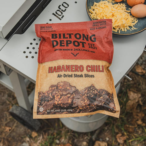 1lb (16oz) Biltong Depot Habanero Chili Biltong Slices - | Air-Dried Beef Jerky Snack | High Protein | Paleo & Keto