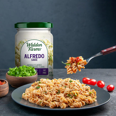 Pack 3-Pack, 12 oz Walden Farms Variety Sauce Garlic Herb, Tomato Basil & Alfredo Sauces Zero Calorie, Sugar Free, Keto