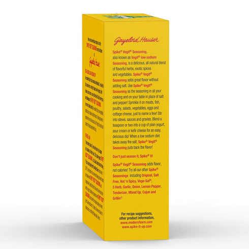 Spike Vegit All-Purpose Seasoning, 4 oz Box - All Natural, Low Sodium, No Sugar, No MSG, Vegan