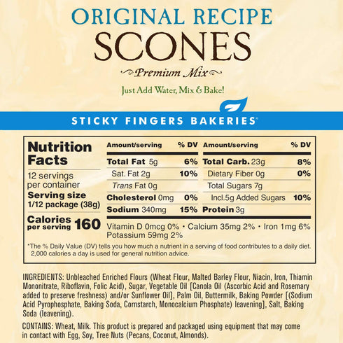English Scone Mix, Original Flavor - Easy to Make Fresh Baked Scones, Makes 12 Scones (2pk)
