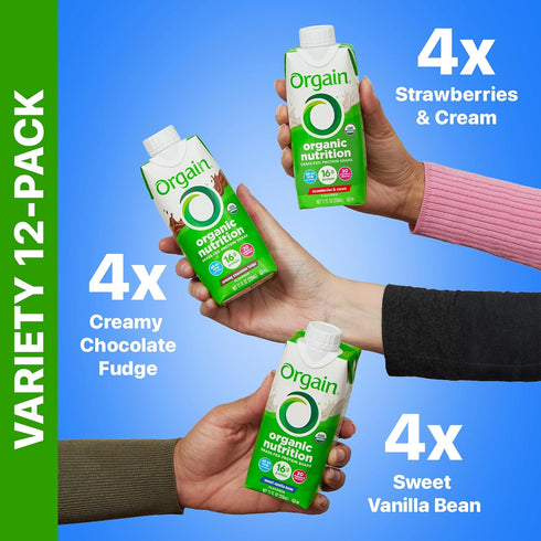 16g 20 Pack, 11 Oz (12 Pack) Orgain Organic Nutritional Protein Shake, Grass Fed Whey Protein, Meal Replacement