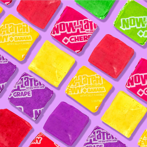 Now and Later 60 Original Mix, Individually Wrapped Mixed Fruit Chew Candy, Ounce Jar