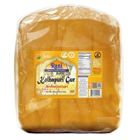 Rani Kolhapuri Gur (Jaggery) 175oz (11lbs) 5kg ~ Unrefined Cane Sugar, No