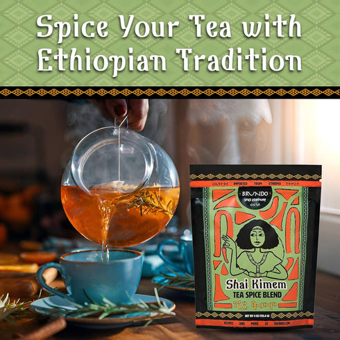 Brundo Ethiopian Spice Company Shai Kimem | Traditional Ethiopia Tea Spice Blend | Crafted and Imported from Ethiopia |