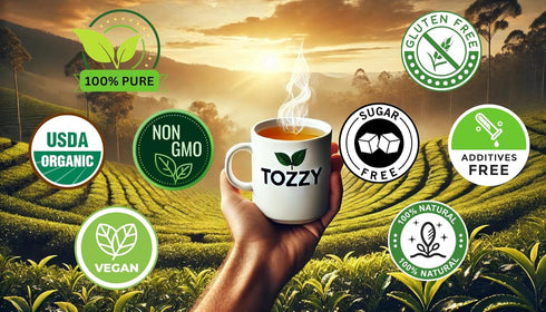 Tozzy Organic Chamomile Tea - 100 Bags | Pure Plant-Based Ingredients | Eco-Conscious Packaging