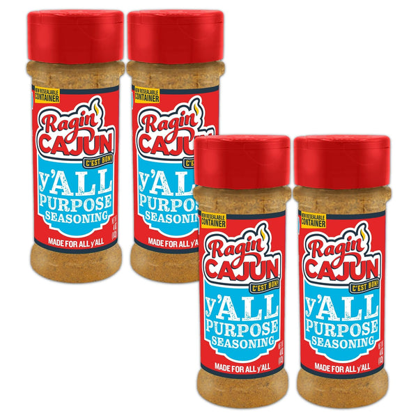 Ragin' Cajun y'ALL PURPOSE Seasoning - 4 oz Shaker, Pack of 4